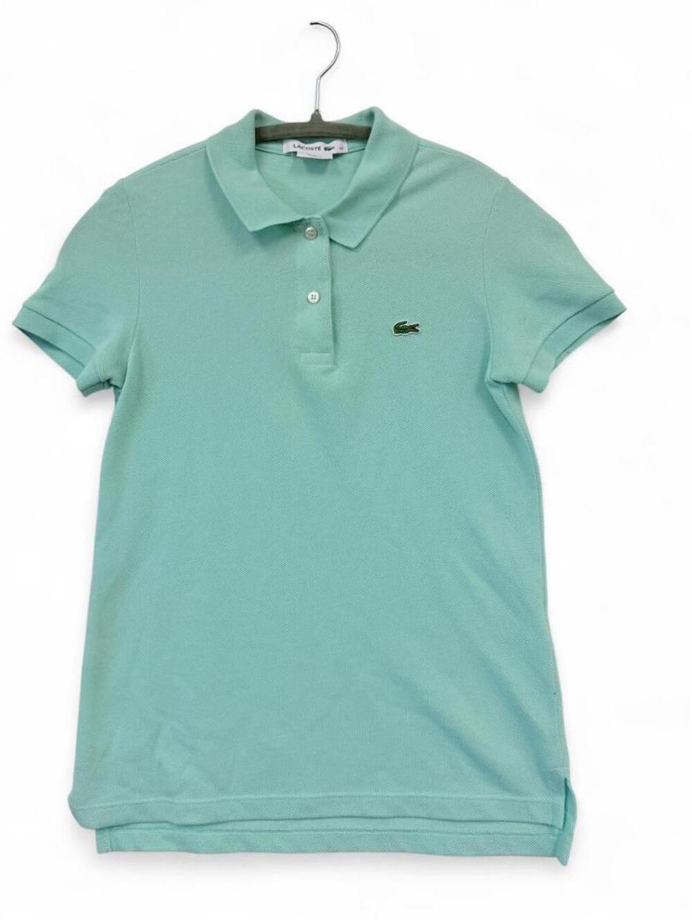Lacoste Women’s Mint Green Classic Pique Polo Shirt Size 32 Crocodile Logo